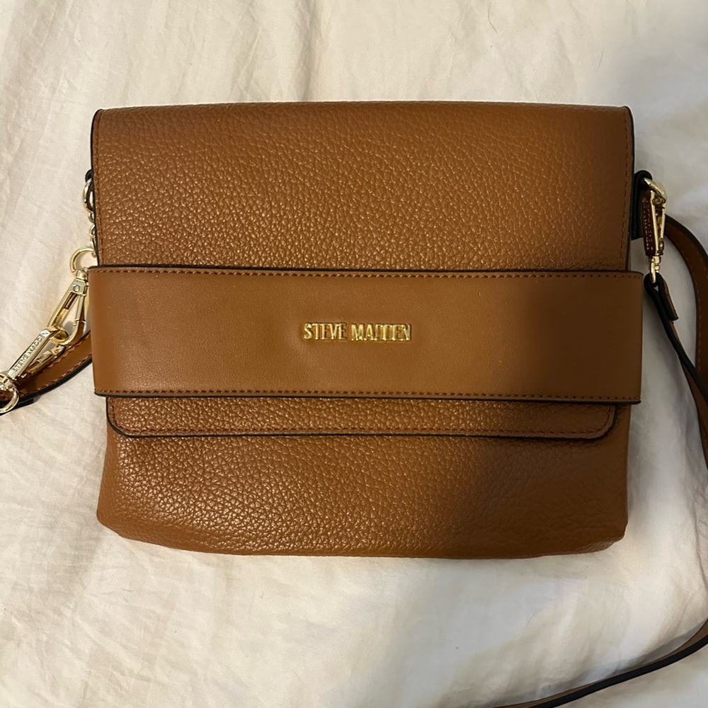 Steve Madden Tan Leather Crossbody Bag